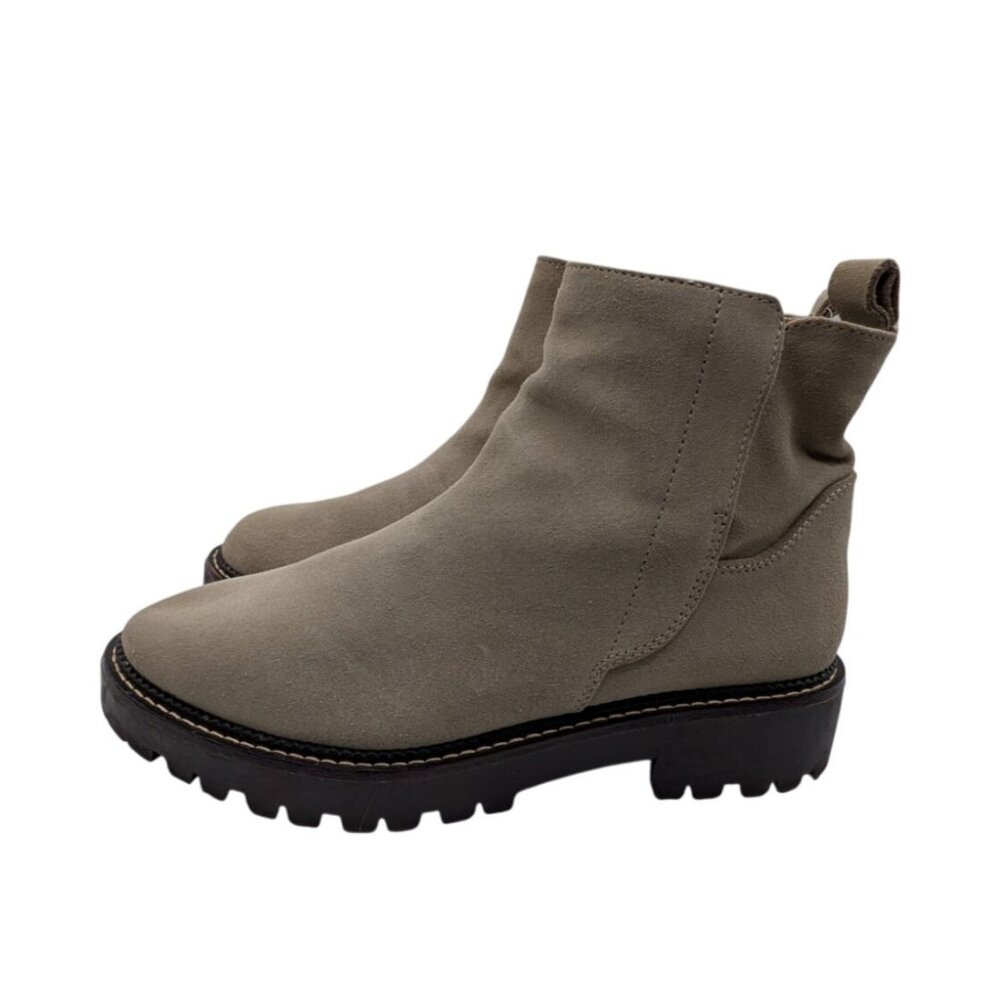 Nordstrom Miller 2 Water Resistant Beige Suede Side Zip Ankle Boots Women 9M
